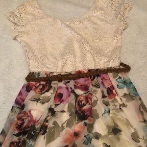 Floral dress with belt